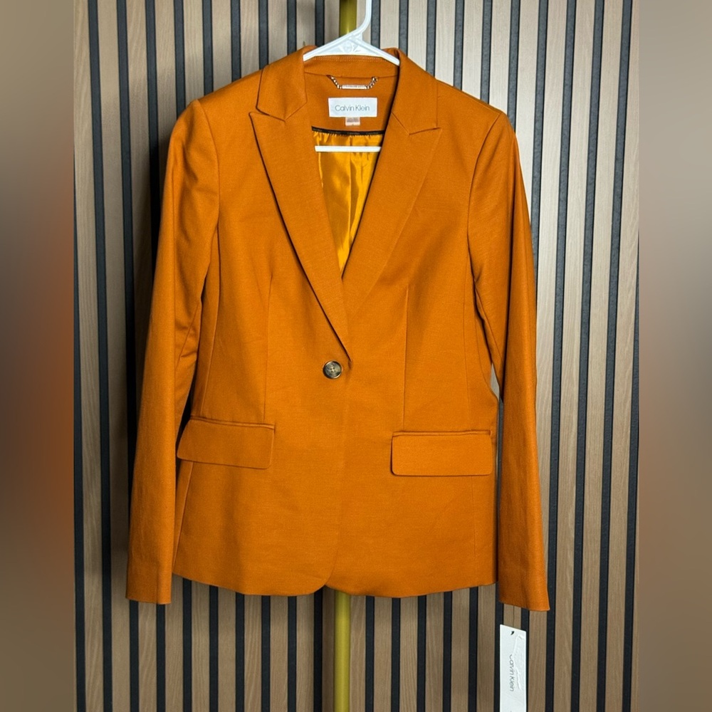 Calvin Klein Women's Bold Burnt Orange Blazer